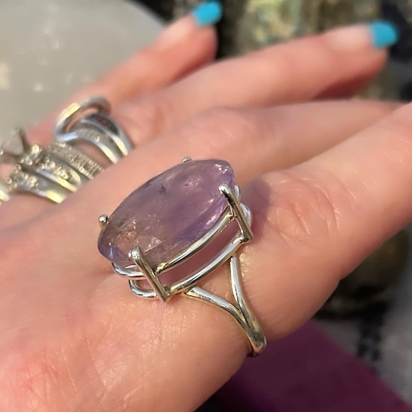 Amethyst citrine stunning sterling silver ring - Picture 10 of 14